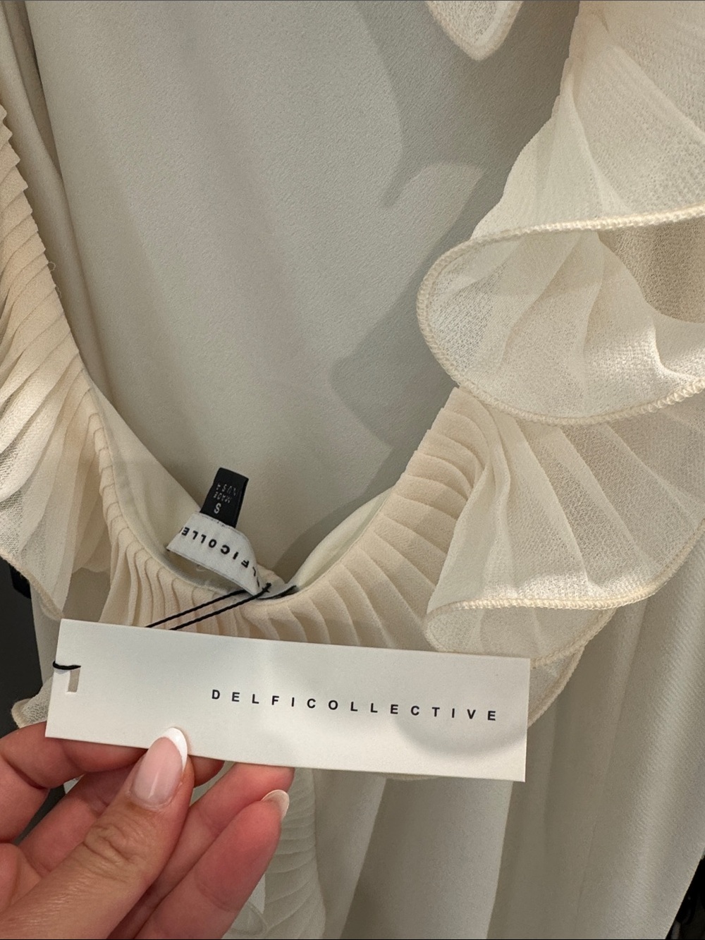 Delina Backless Ruffle Maxi Dress — Ivory - Picture 2 of 4